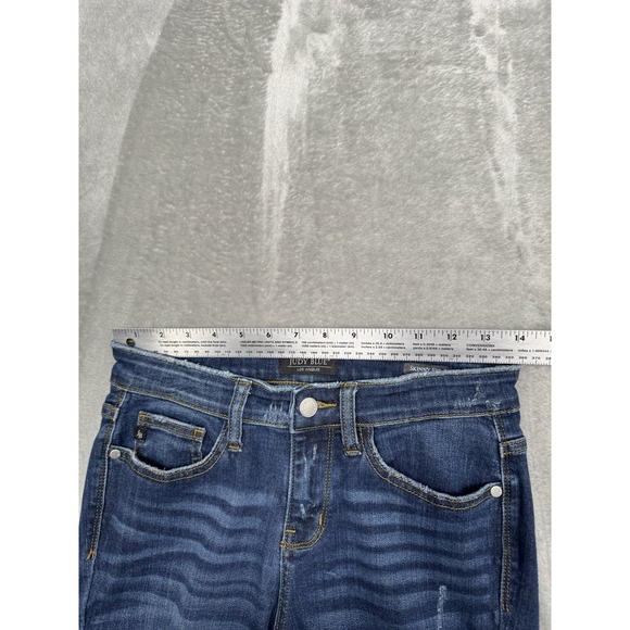 Judy Blue Skinny Fit Jeans Womens 5/27 27x26Blue Stretch Denim Pants Distressed - Picture 5 of 8